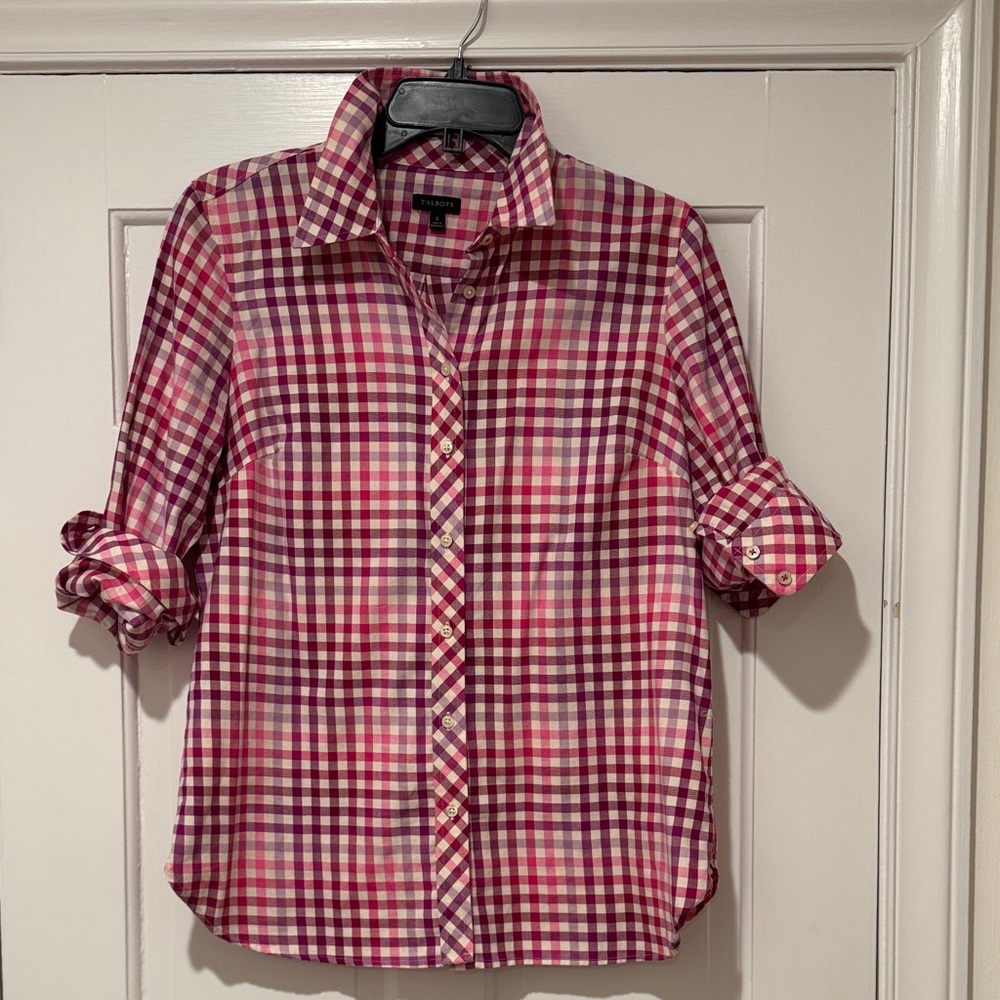 TALBOTS CHECK BOTTOM DOWN TOP
